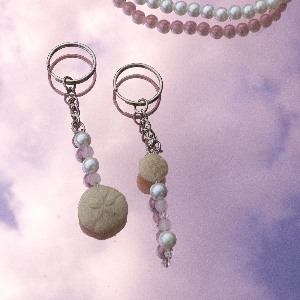 Resin Sand Dollar Keychain